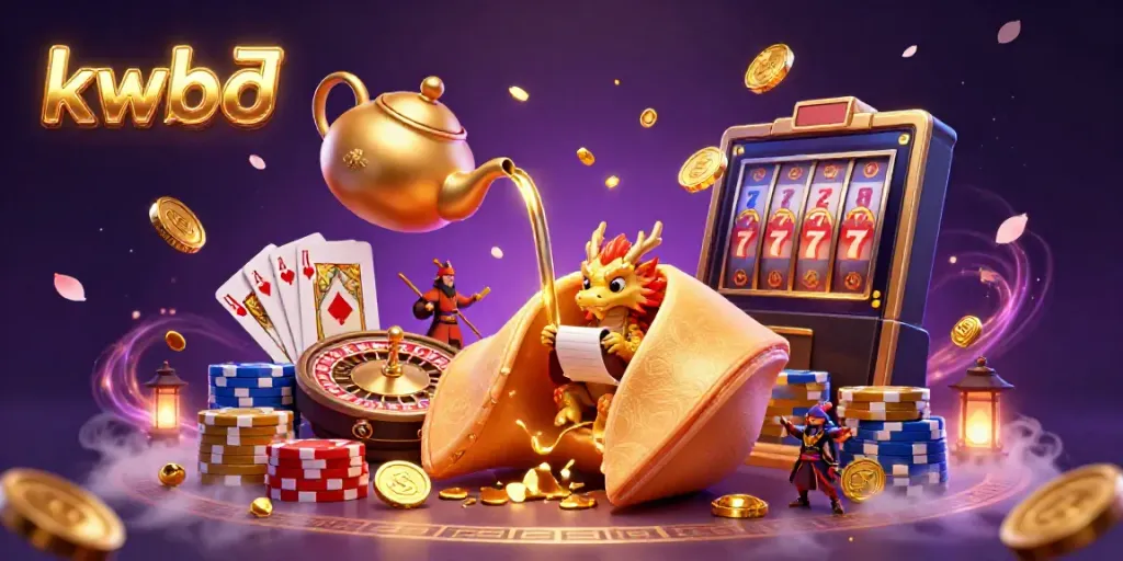 Experience dynamic sports betting with kqbđ in a vibrant scene of fortune cookies, dragons, and golden treasures.