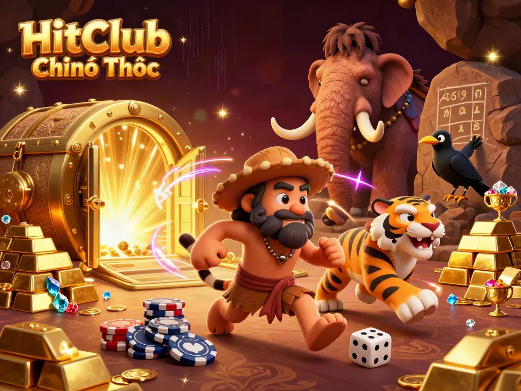 Experience thrilling games like poker and slots at HitClub Chính Thức's prehistoric casino.