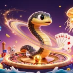 Experience the excitement of sunwin3 with cosmic casino characters in this vibrant illustration.